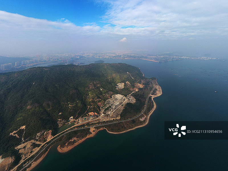 广东省惠州市大亚湾小桂湾小鹰嘴航拍图片素材
