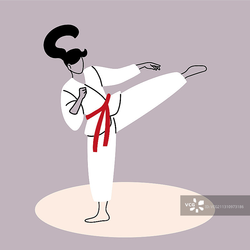 穿日本传统和服的空手道女人图片素材