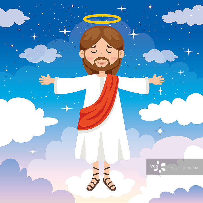 耶稣基督卡通画图片素材