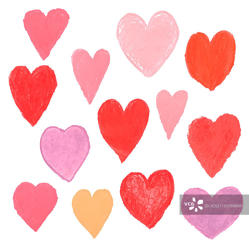彩色心形图案素材图片素材