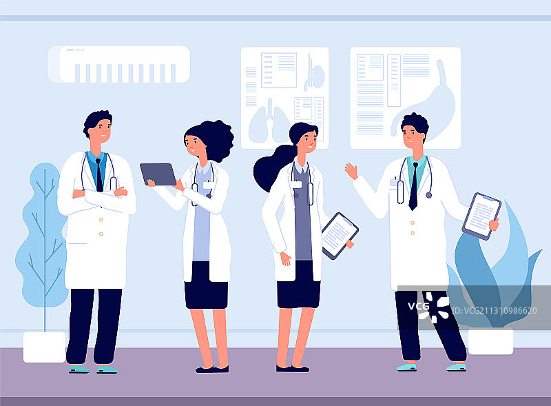 医院医疗团队的医生和护士图片素材