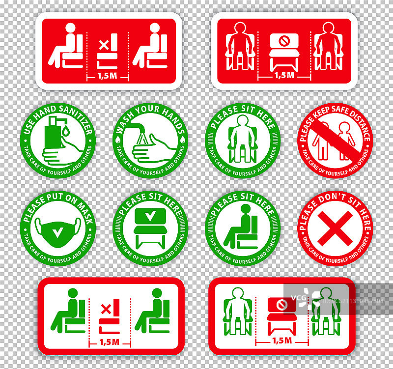 透明背景上的保持警告标志图片素材