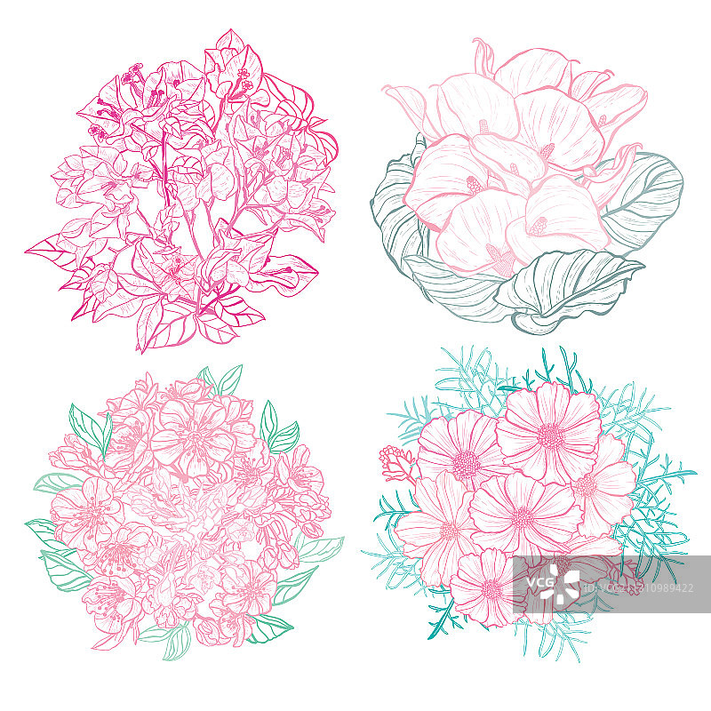 手绘花卉装饰图片素材