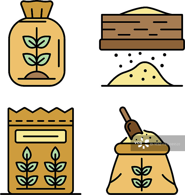 面粉图标（扁平风格）图片素材