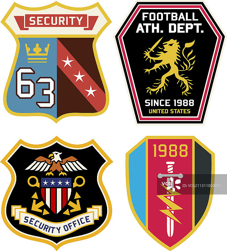 警察奖章、徽章和臂章图片素材