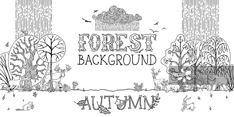 林地秋季背景图片素材