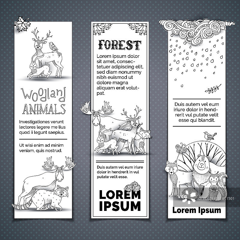 竖版动物banner合集图片素材