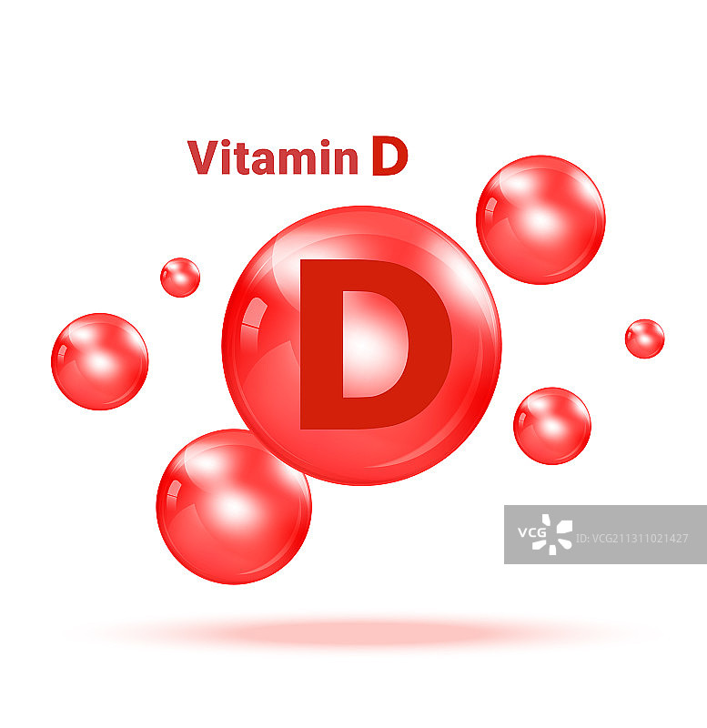 白色背景上的维生素D医学气泡图图片素材