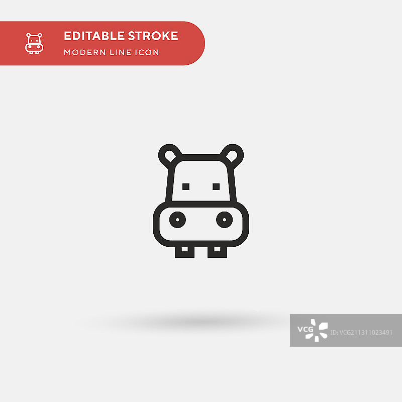 河马简约图标符号图片素材