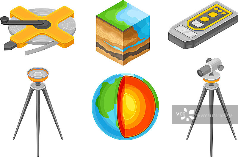 带有土壤剖面的地质测量仪器图片素材