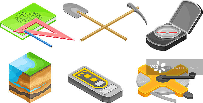 带有土壤剖面的地质测量仪器图片素材