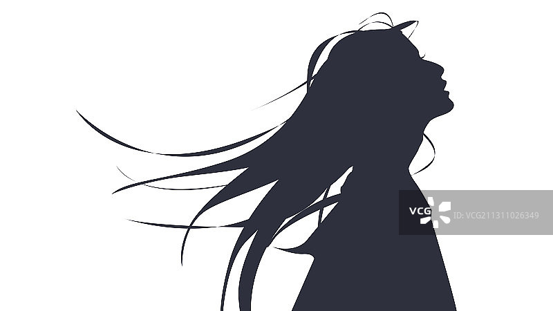 镜头少女剪影情绪矢量插画图片素材