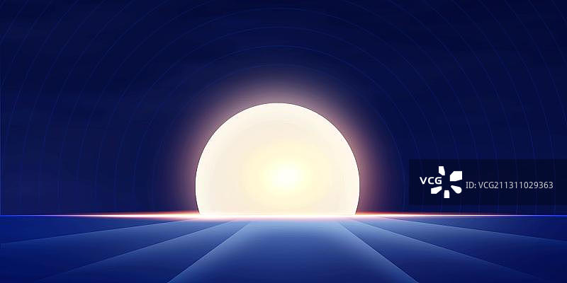 大气蓝色月亮背景图片素材