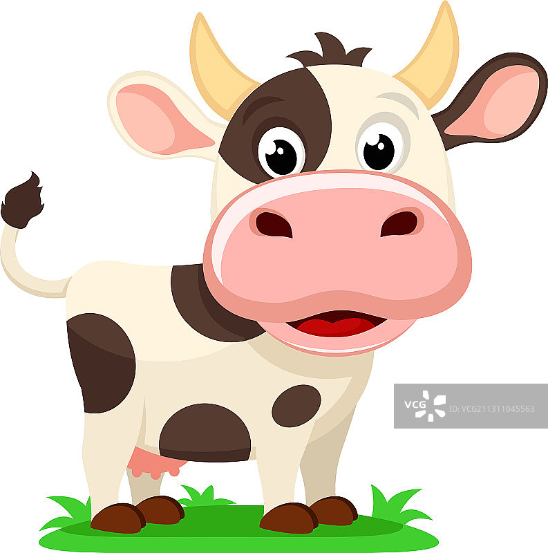 白色背景上的斑点奶牛图片素材