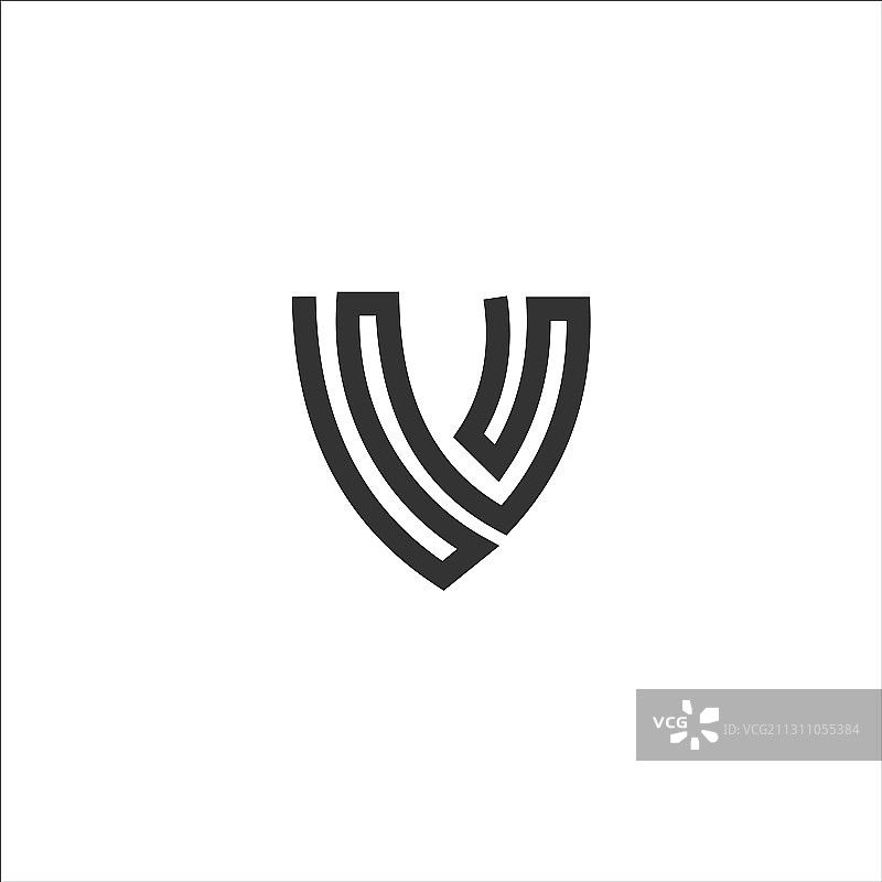 首字母V或VV Logo设计模板图片素材