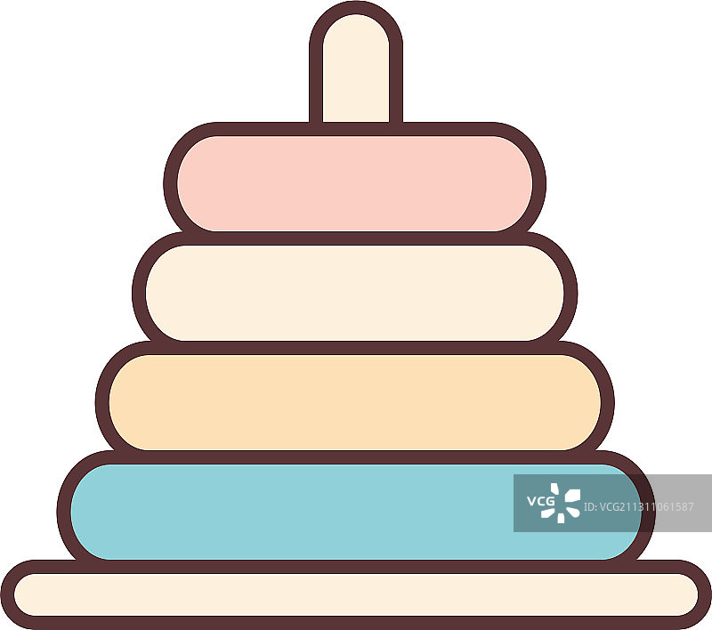 金字塔玩具新生儿模板线条图片素材