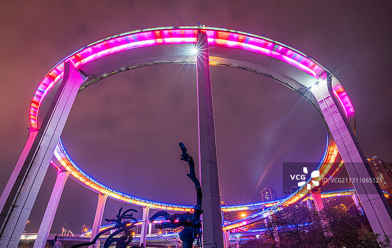 重庆苏家坝立交夜景图片素材