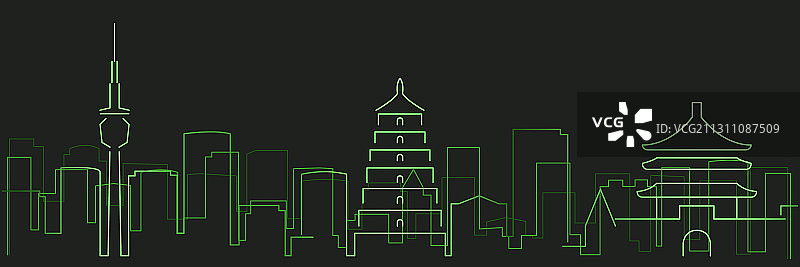 西安未来科技光轨天际线图片素材