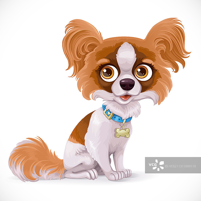 可爱卡通蝴蝶巴比伦犬图片素材