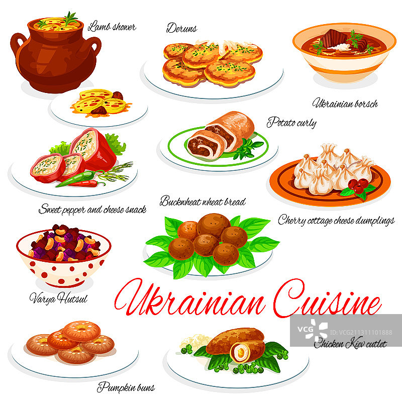 乌克兰美食菜单，乌克兰菜肴图片素材