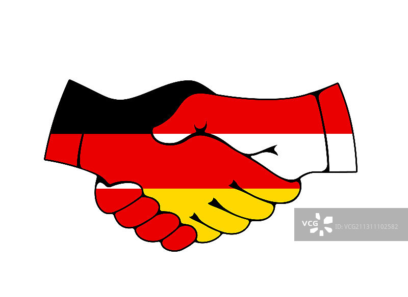德国与波兰的商务握手图片素材