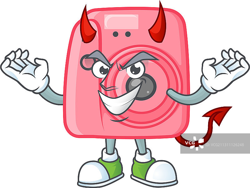 卡通形象的邪恶魔鬼拍立得相机图片素材