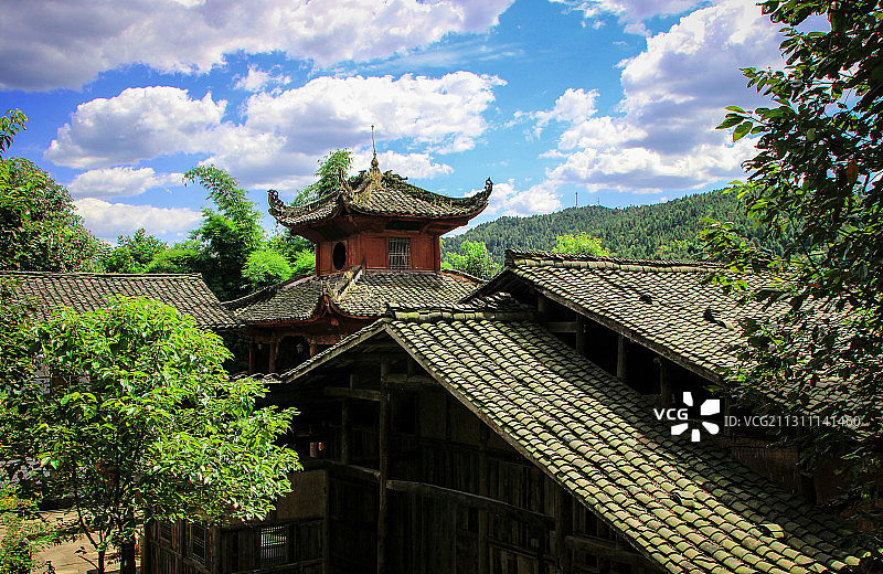 柏林沟古镇 川北民居 古建图片素材