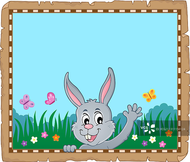 潜伏的复活节兔子羊皮纸5图片素材