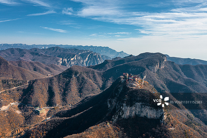 航拍焦作云台山茱萸峰秋色图片素材