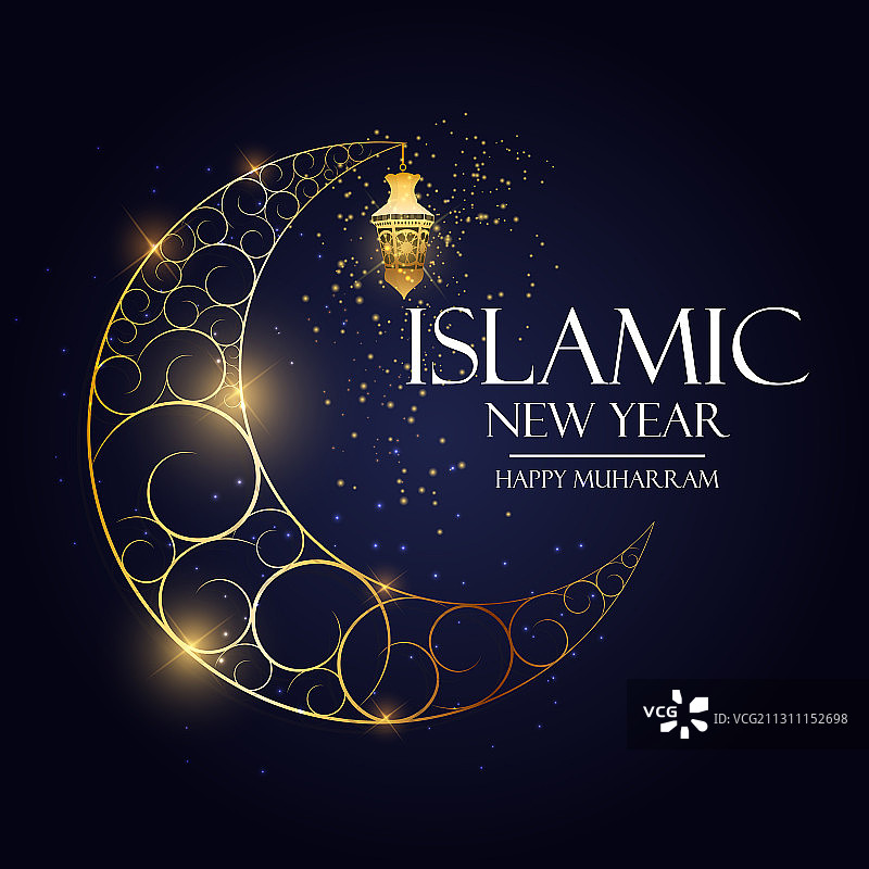 伊斯兰新年背景：穆哈兰节快乐图片素材