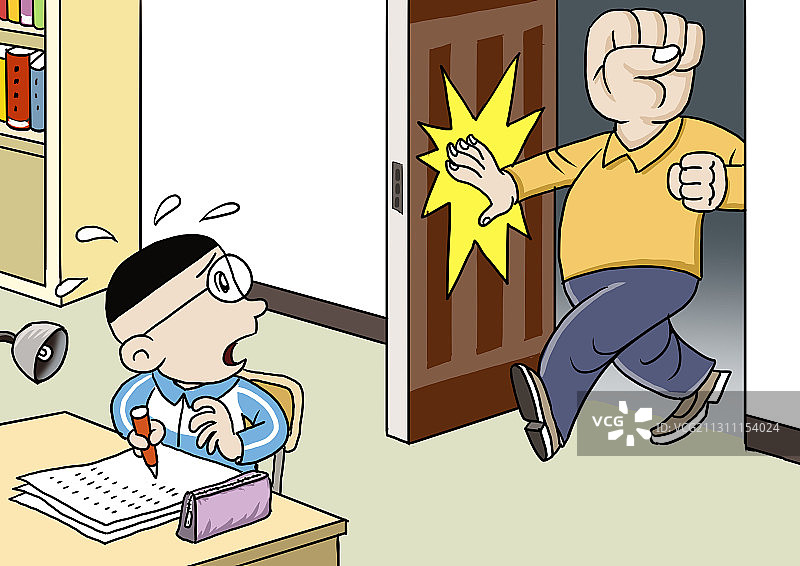 漫画：家长会后图片素材