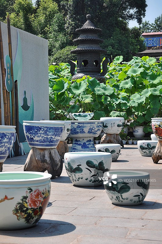 重庆华岩寺 夏日荷花图片素材