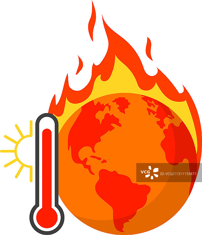 全球变暖地球着火概念图片素材