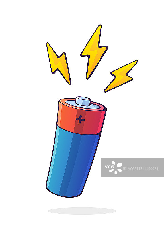 带有三个闪电符号的碱性电池图片素材