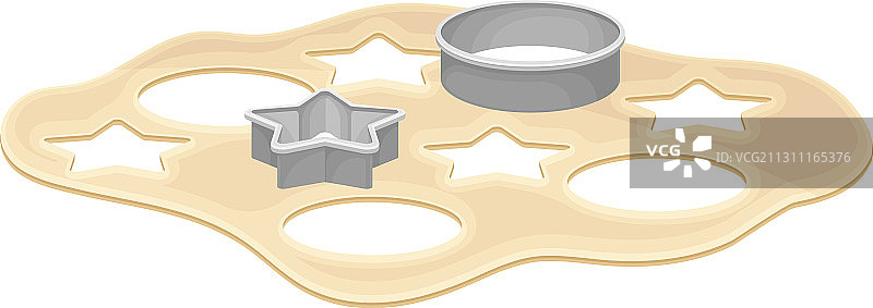 面团成型的烹饪圈图片素材