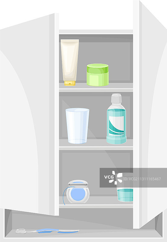 浴室壁柜带搁板，卫生图片素材