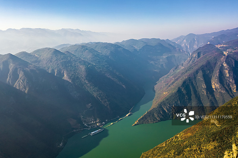 航拍重庆长江巫峡风光图片素材