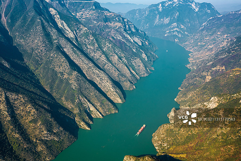 航拍重庆长江巫峡风光图片素材