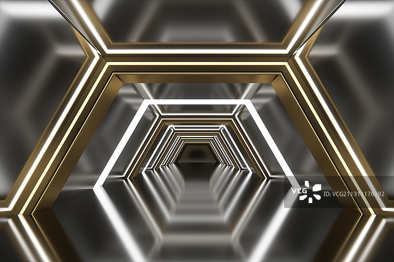 梯形隧道，三维图形图片素材