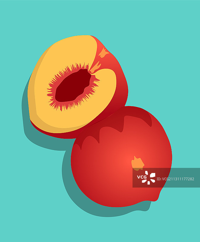 半个切开的桃子图片素材