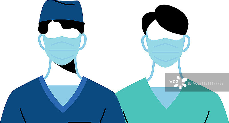 戴着口罩的年轻专业医生图片素材