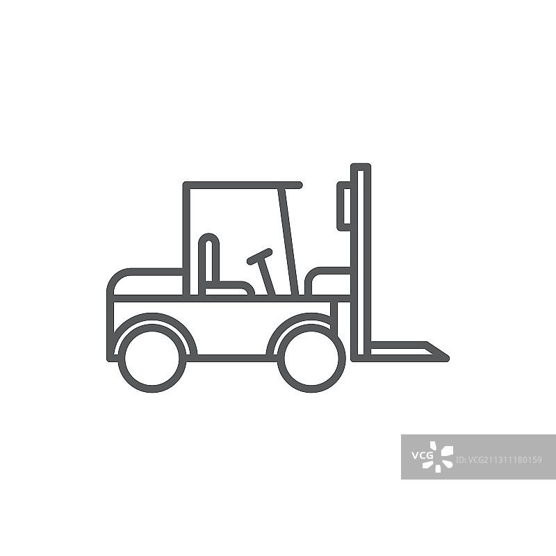 使用叉车装载机图标符号工具，已隔离图片素材