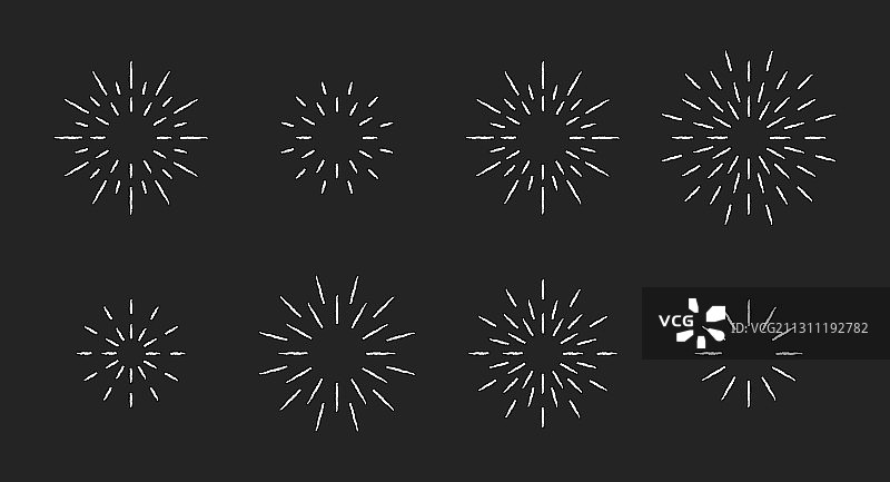 粉笔风格星星烟花爆发图案合集图片素材