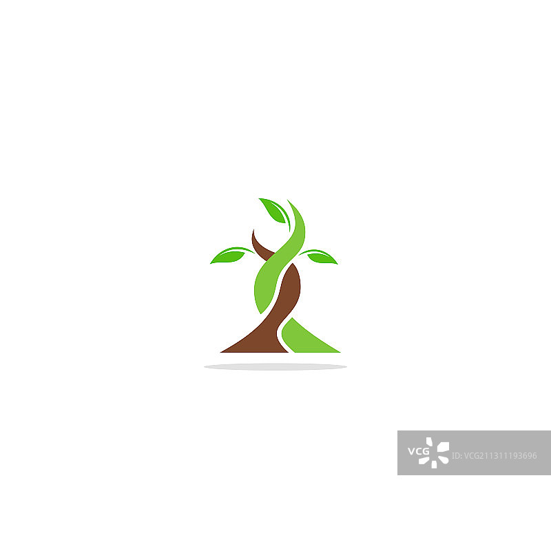 绿色树叶生态标志图片素材