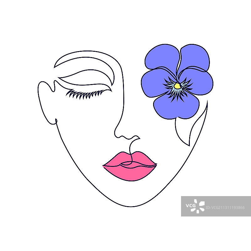 极简女人面部图片素材