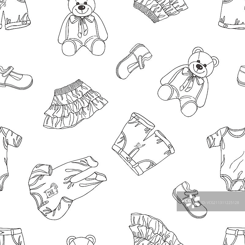 儿童服装无缝图案-03图片素材