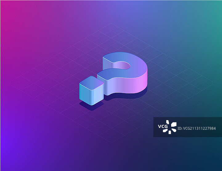 3D科技字体问号字符图片素材