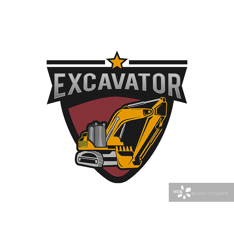 挖掘机Logo模板图片素材