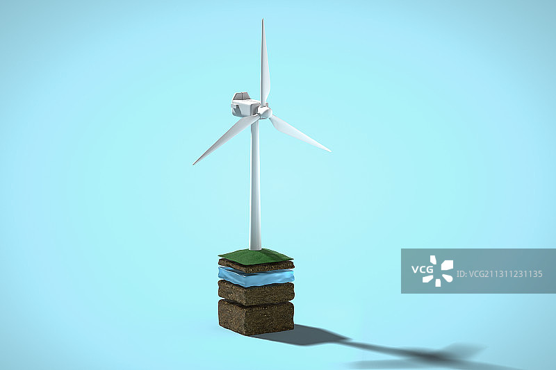 风力发电，三维图形图片素材