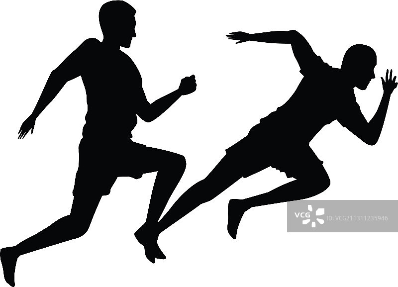 奔跑的运动员剪影图片素材